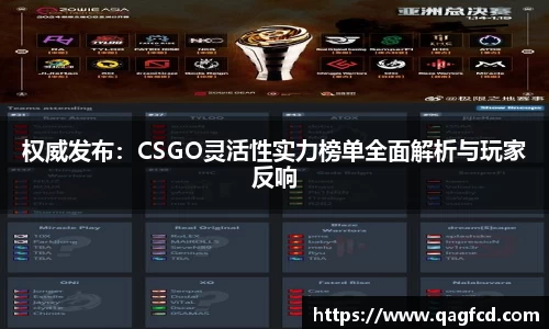权威发布：CSGO灵活性实力榜单全面解析与玩家反响